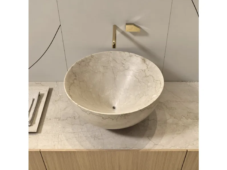 Lavabo Nadir in marmo botticino di Antoniolupi