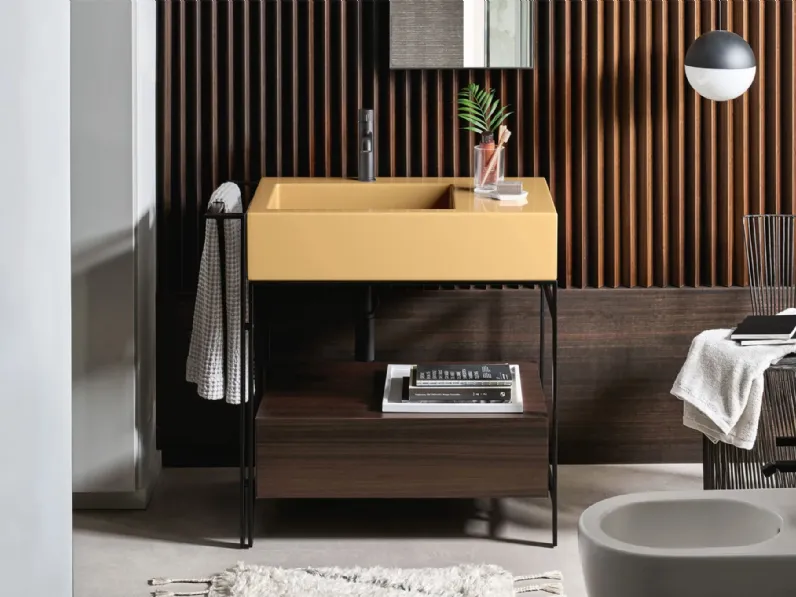 Mobile da Bagno Narciso Mini in legno di Ceramica Cielo