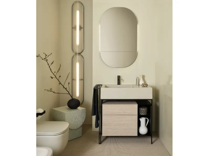 Mobile da Bagno Narciso Mini in legno di Ceramica Cielo