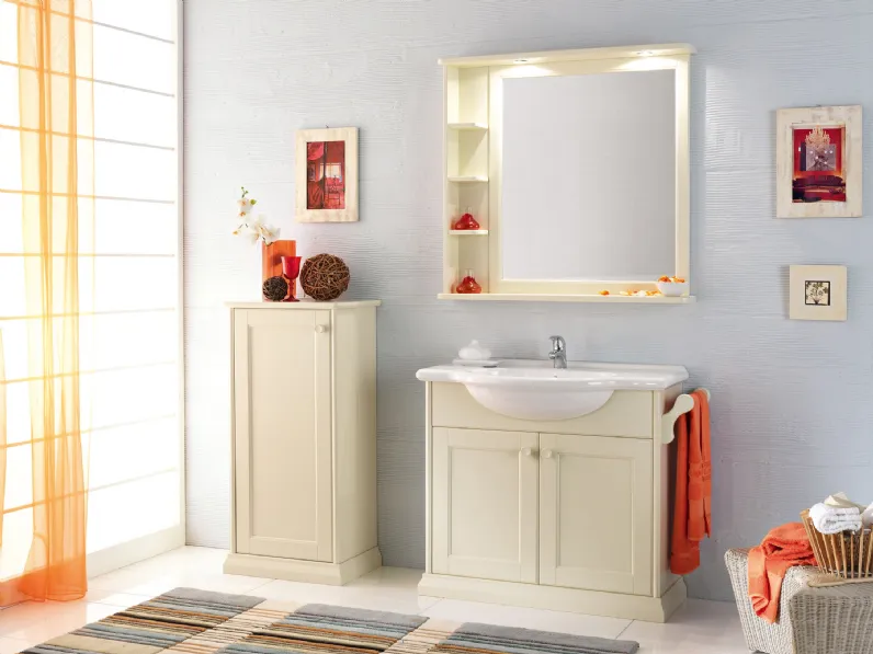 Mobile da Bagno a terra in legno laccato Natura 002 di Linea3