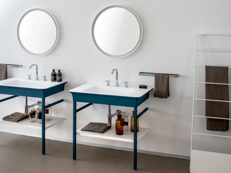 Mobile Bagno da appoggio in metallo colorato Novecento XL di Agape