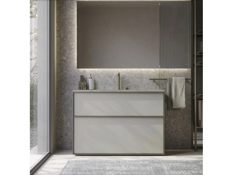 Mobile da Bagno a terra laccato opaco Sartus 07-1 di Novello