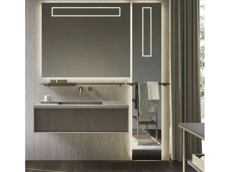 Mobile da Bagno sospeso in rovere Sartus 09 di Novello