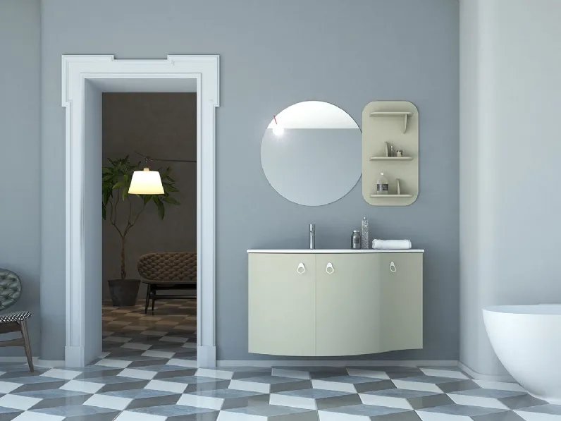 Mobile da bagno sospeso in laccato opaco Onda ON13 di Arteba