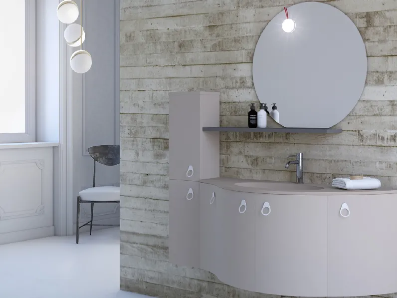 Mobile da bagno sospeso in laccato opaco Onda ON14 di Arteba