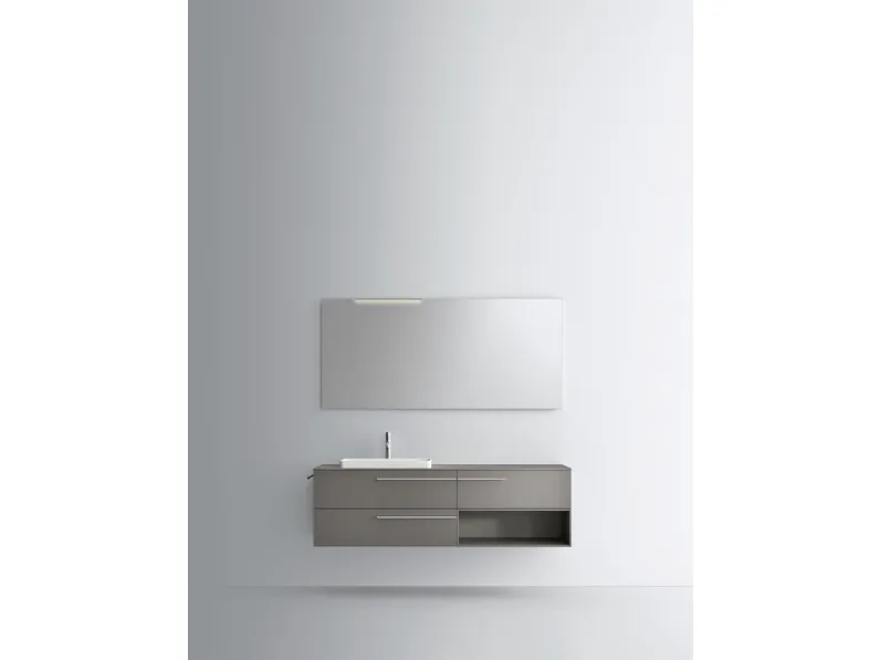 Mobile da Bagno sospeso in laccato pietra opaco One 19 02 di Milldue