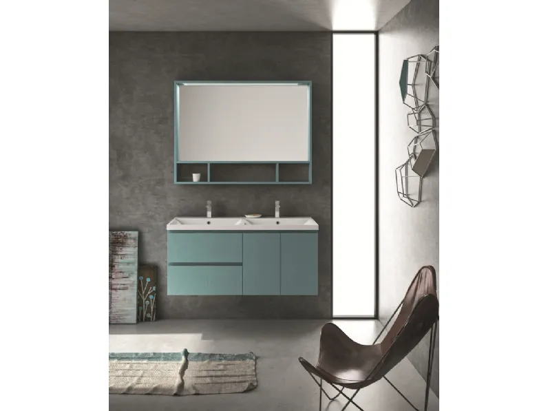 Mobile da Bagno sospeso Original 07 in laminato porcellana laccato acqua di Arredoquattro