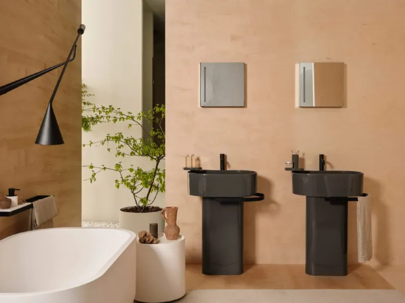Lavabo con colonna Otis di Ceramica Cielo