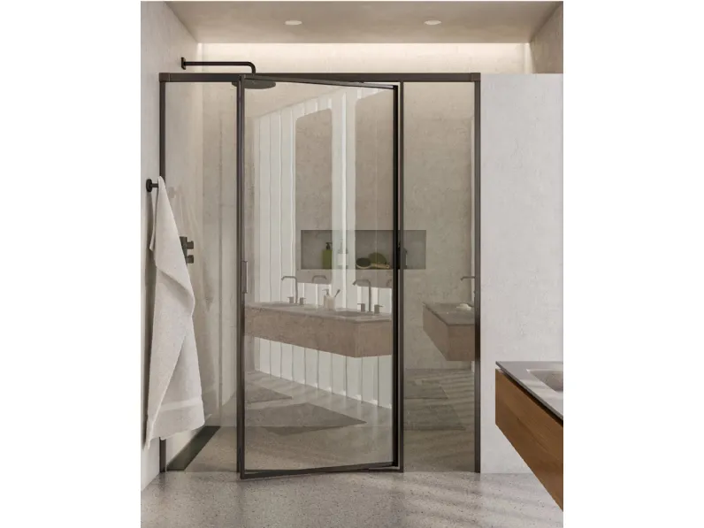 Box Doccia con anta pivotante Pivot + Frameglass di PDP Box Doccia