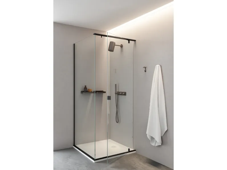 Box Doccia in vetro e metallo Plan di Agape