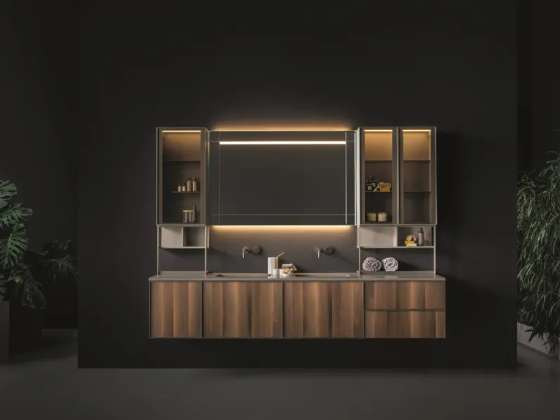 Mobile da Bagno in noce affumicato Quari 02 di Novello