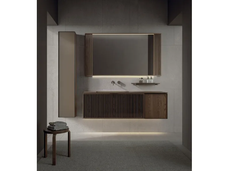 Mobile da Bagno sospeso Quari New 03 in rovere di Novello