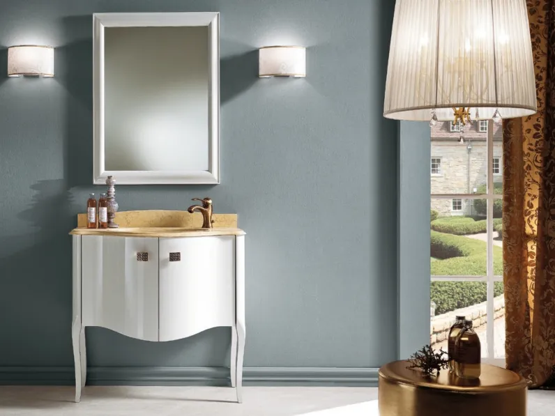 Mobile da Bagno a terra in laccato bianco lucido Queen di BMT Bagni