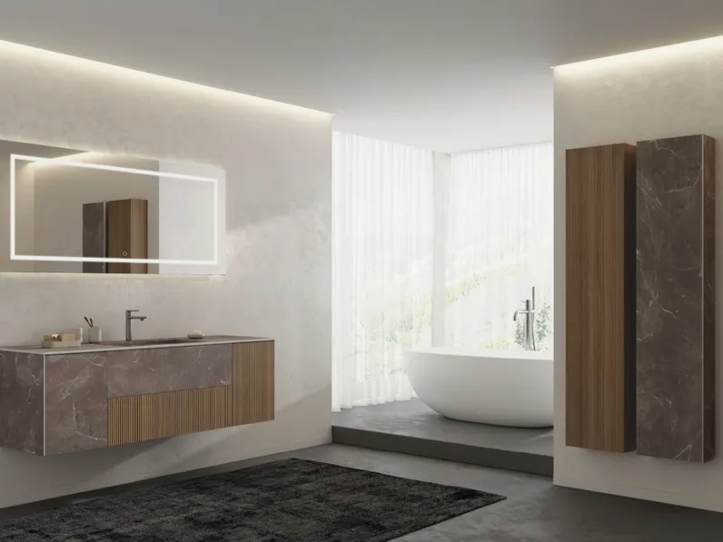 Mobile da Bagno Ri-Tratto RT14 in Rovere e HPL di Legnobagno