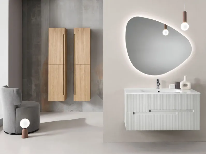 Mobile da Bagno sospeso Righe Grigio Perla di Modo Bluelife