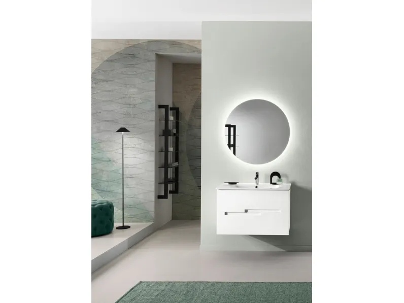 Mobile da Bagno Righe Larice Bianco in pvc effetto legno di Modo Bluelife