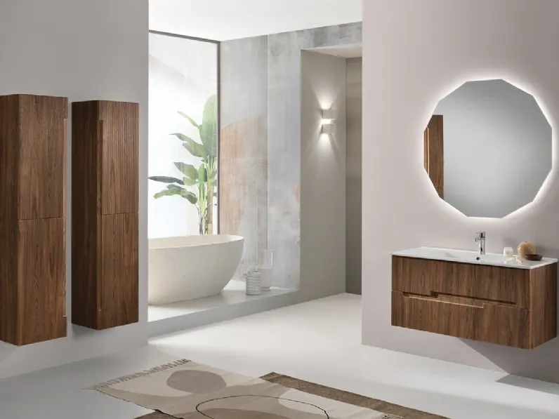 Mobile da Bagno Righe Tek in pvc effetto legno di Modo Bluelife