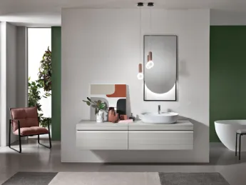 Il mobile sospeso Rio 07 di Bluelife unisce design moderno e funzionalità per il tuo bagno.