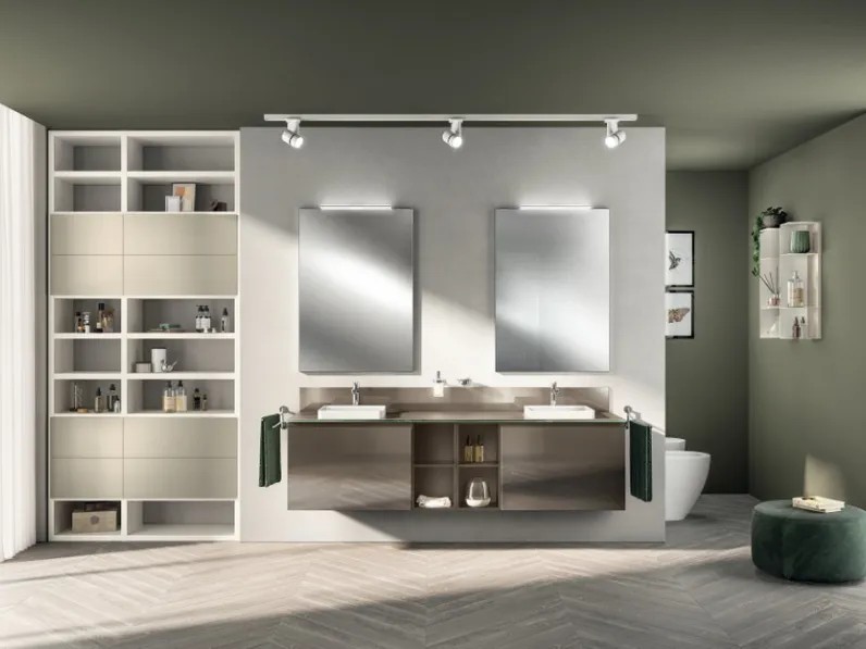 Mobile da Bagno Rivo Laccato Lucido Perlato Cuvée di Scavolini Bathrooms