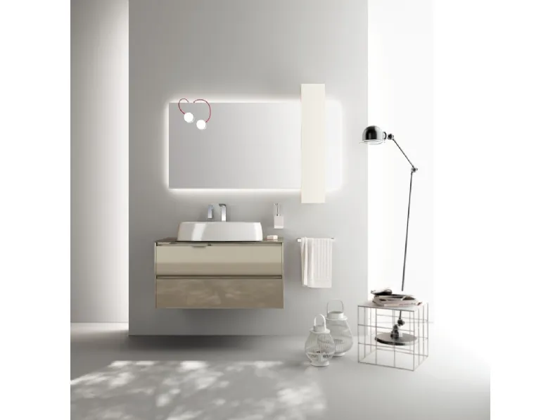 Mobile da Bagno Rivo Laccato Lucido e vetro Visone di Scavolini Bathrooms