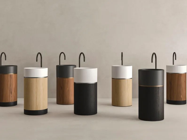 Lavabo da terra in legno e ceramica Roma 24 07 di Milldue