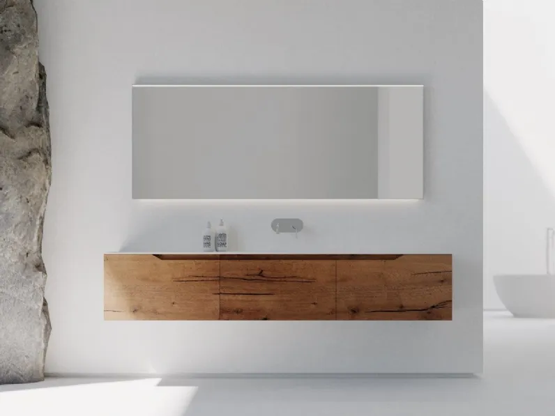 Mobile da bagno sospeso in legno Rustech RT11 di Arteba