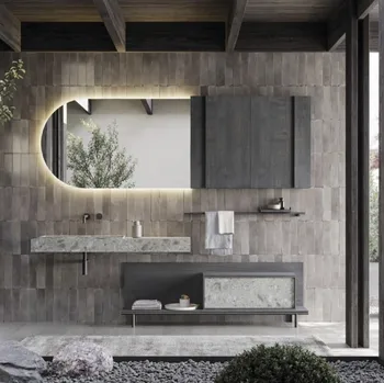 Mobile da Bagno in gres e rovere Sartus 13 di Novello