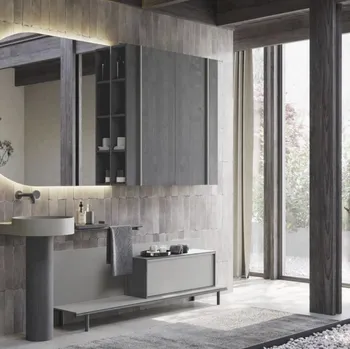 Mobile da Bagno in laccato e rovere Sartus 14 di Novello