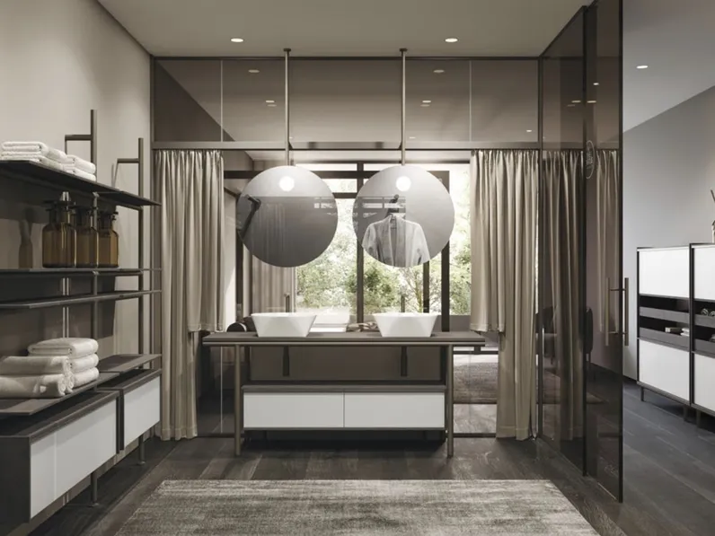 Mobile da Bagno in laccato e rovere Sartus 15 di Novello