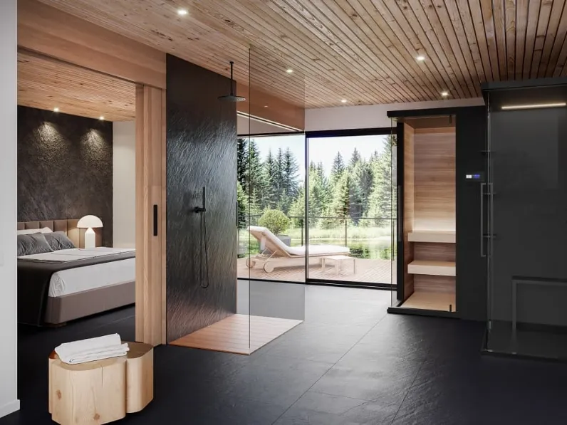 Sauna + Hammam con doccia Zen Combi di Megius
