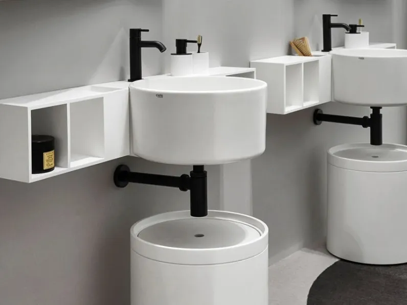 Lavabo Sella con contenitore in laminato di Ceramica Cielo