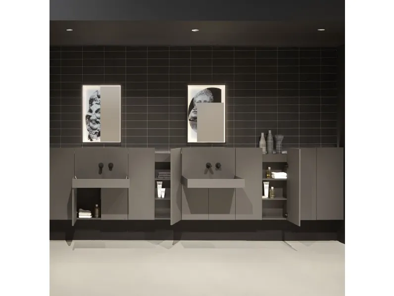 Mobile da Bagno sospeso Showdown in laccato opaco di Antoniolupi