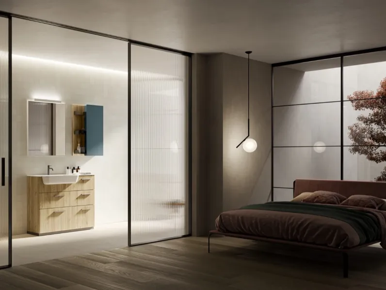 Mobile da Bagno a terra in laminato Sistema Maniglia 31 di Puntotre