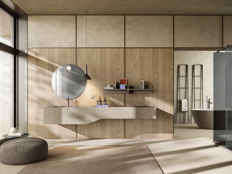 Mobile da Bagno sospeso Slide Tortora opaco di Artesi