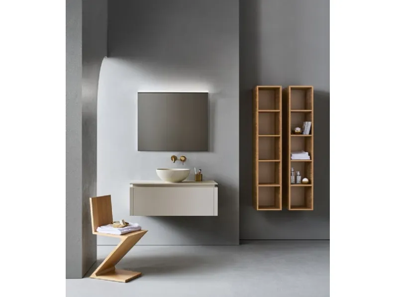 Mobile da Bagno Square 103 in laccato Bianco Sporco di Pirovano Bagni