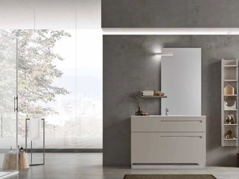 Mobile da Bagno Start Gate 04 in laccato Lino opaco di Ardeco