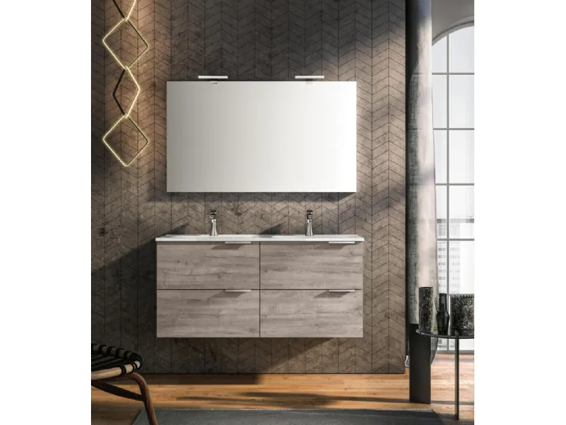 Mobile da Bagno sospeso in rovere cenere Sunlight 02 di GB Group