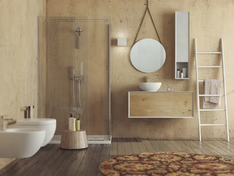 Mobile da bagno sospeso in legno Super natural SN08 di Arteba