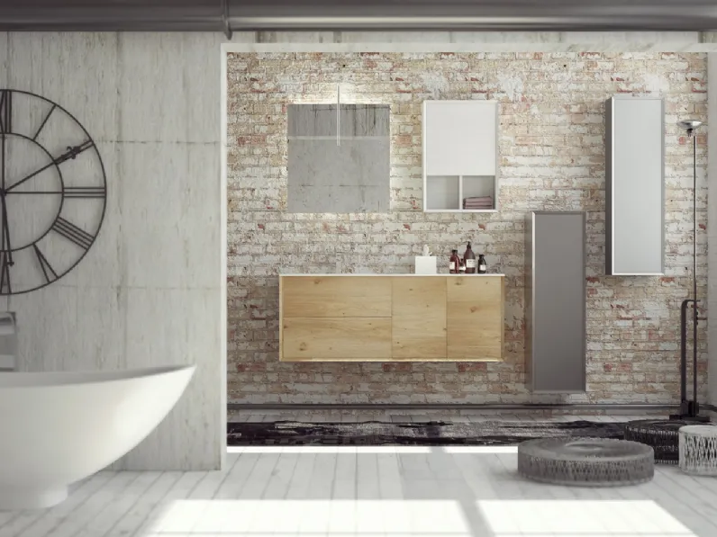 Mobile da bagno sospeso in legno Super natural SN05 di Arteba