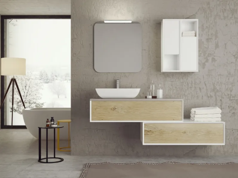 Mobile da bagno sospeso in legno Super natural SN09 di Arteba