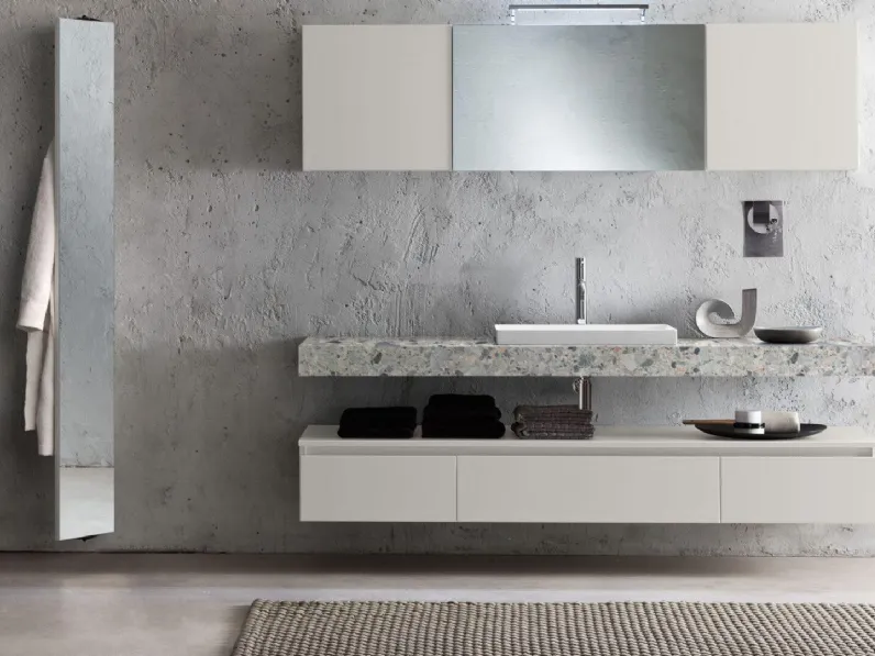 Mobile da Bagno Evo Plus 10 laccato opaco con top in HPL di Synergie