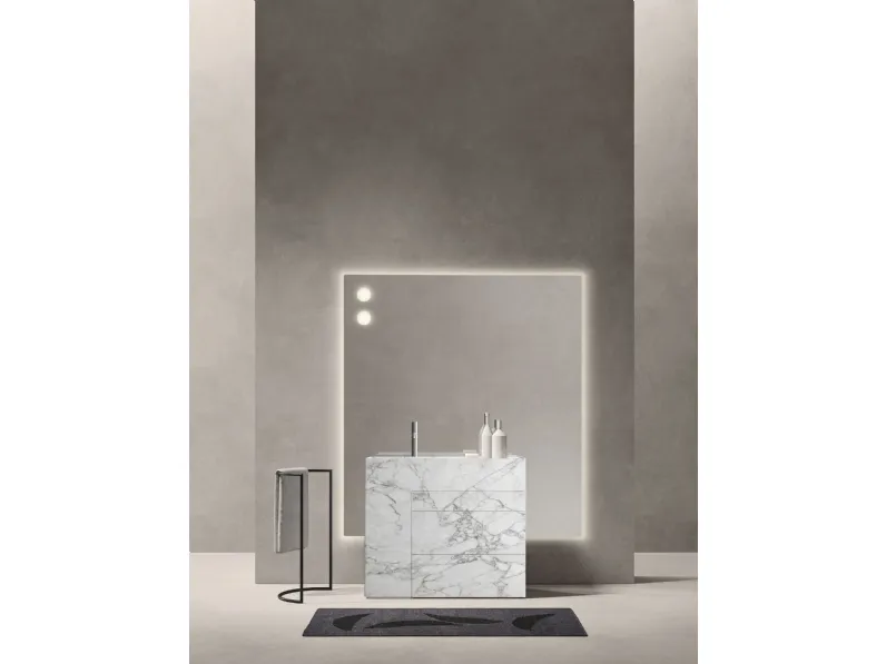 Mobile da Bagno in marmo Bianco arabescato Touch 24 02 di Milldue