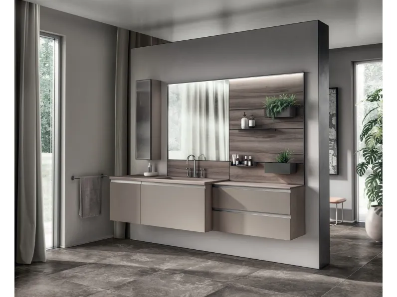 Mobile da Bagno Tratto in Decorativo Grigio Selce di Scavolini Bathrooms