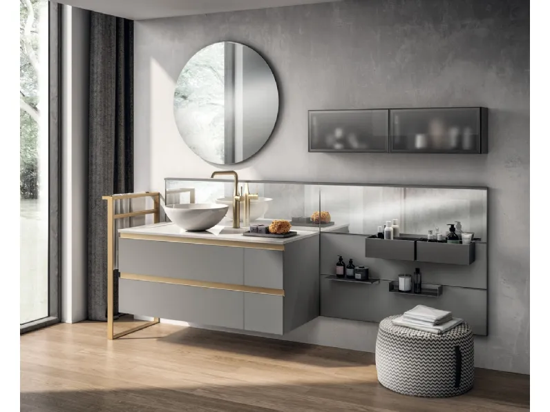 Mobile da Bagno Tratto Laccato Opaco Grigio Titanio di Scavolini Bathrooms