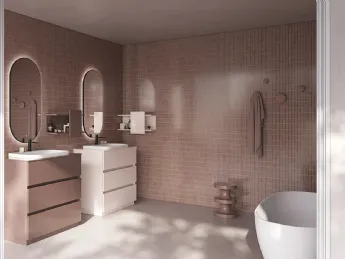 Il mobile da bagno Tris 05 di Kios è un elemento essenziale per il tuo spazio bagno.