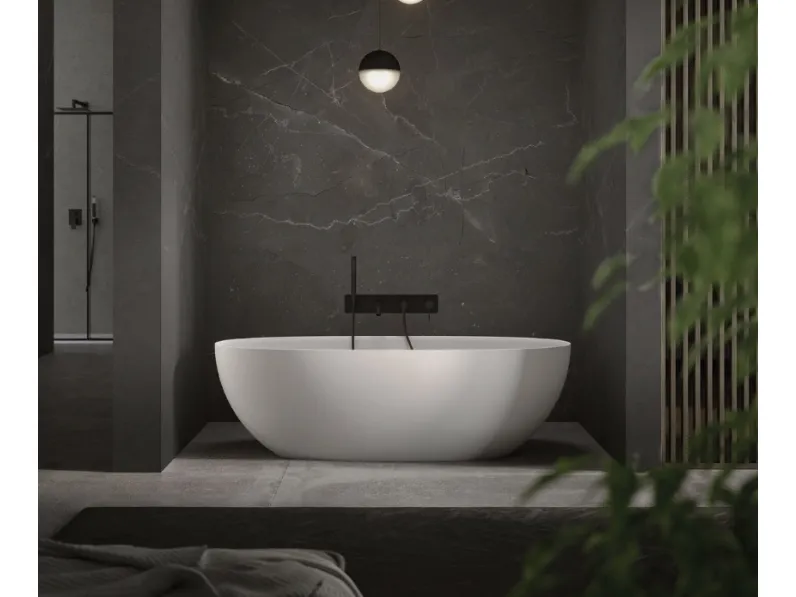 Vasca da Bagno freestanding Mar in resina e gelcoat bianco opaco di Vanita Docce