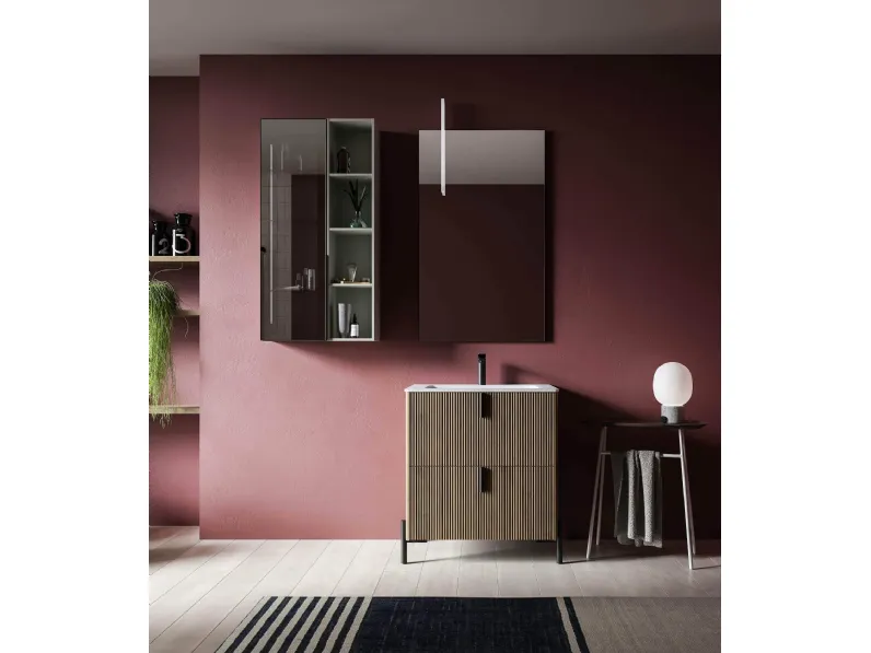 Mobile da Bagno a terra in polimerico finitura effetto legno Vertigo 05 di Puntotre