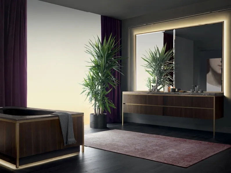 Mobile da Bagno Vitage Algonquin 01|b in rovere e marmo di Milldue