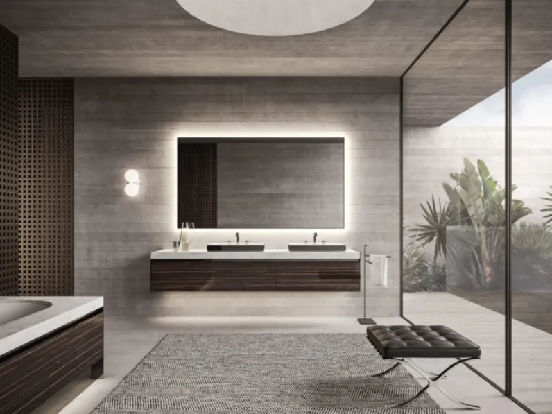 Mobile da Bagno sospeso Vitage Four Seasons 19 in ebano e marmo di Milldue