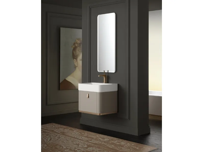 Mobile da Bagno sospeso Vitage Taylor 03 in laccato argilla lucido di Milldue